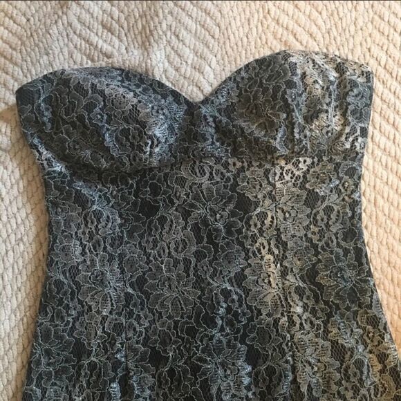 🍟Sweetheart Neckline Lace Strapless Mini Dress - Picture 4 of 8